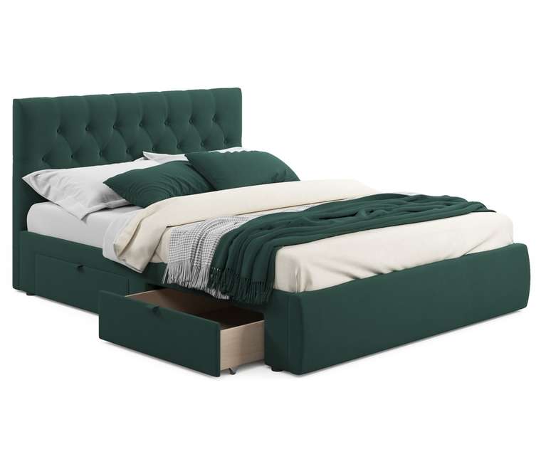 Кровать Verona 160х200темно-зеленого цвета без подъемного механизма