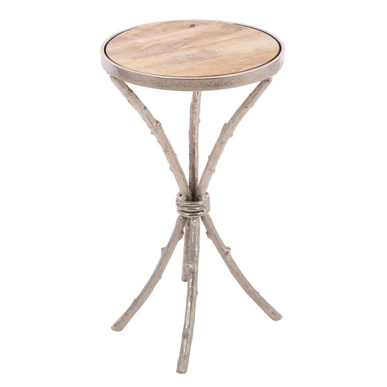 Кофейный стол с деревянной столешницей 