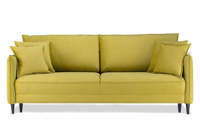 Прямой диван-кровать Йорк Премиум горчичного цвета