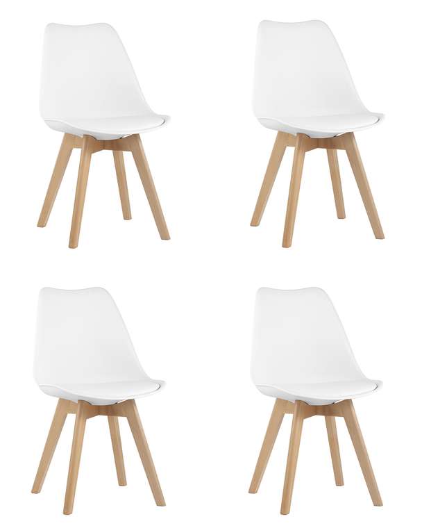 Набор из четырех стульев Frankfurt бело-бежевого цвета