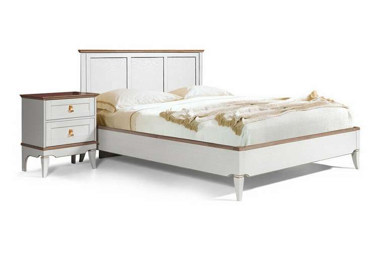 Кровать Стюарт 160x200 бело-бежевого цвета
