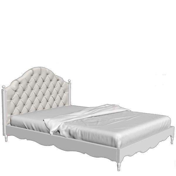 Кровать c мягким изголовьем с низким изножьем Марсель 140х200 белого цвета
