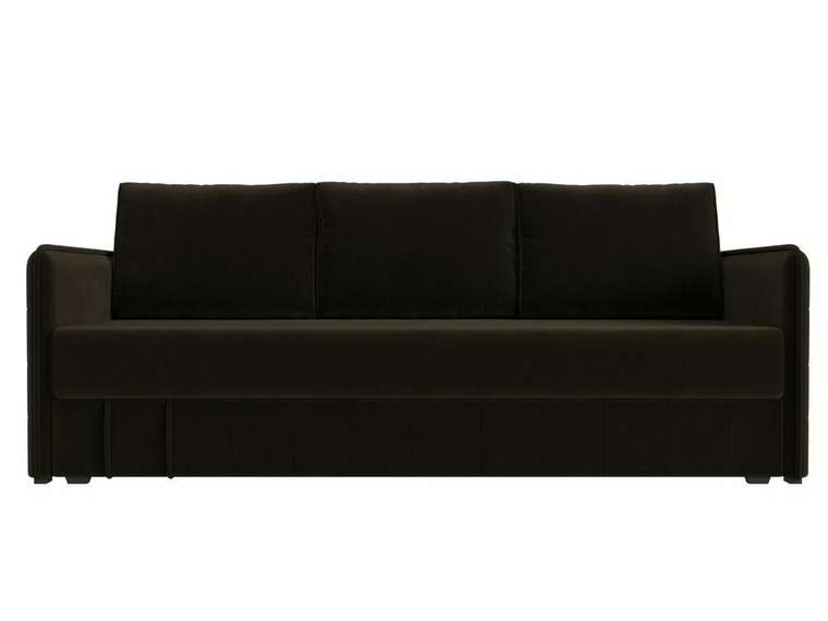 Прямой диван-кровать Слим коричневого цвета с пружинным блоком
