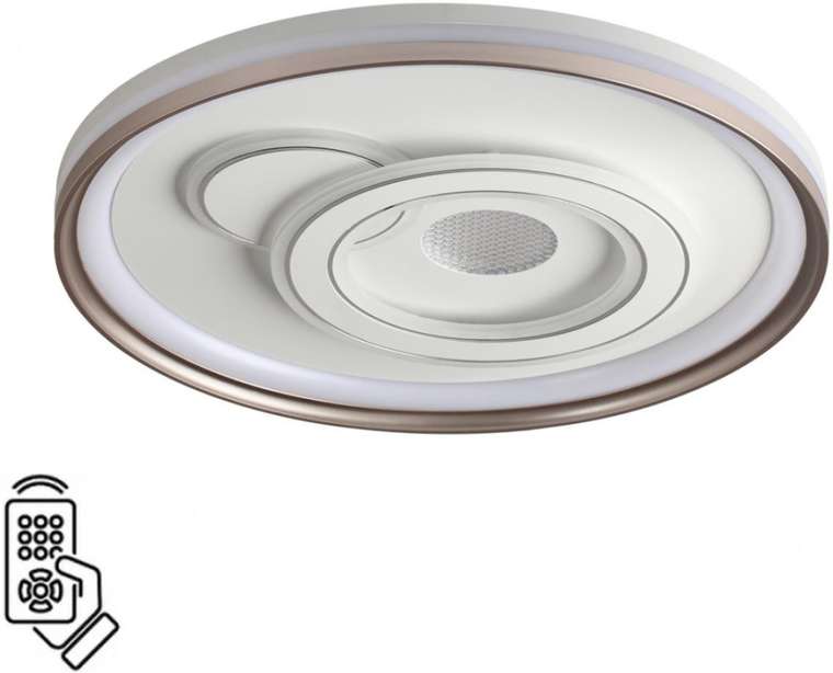 Потолочный светильник круглый Sonex Gemini 7785/85L металл/белый/бронза LED 85Вт 3000-6500K D490 пульт ДУ