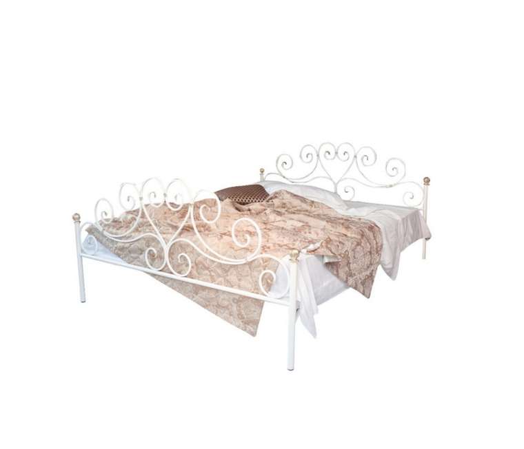 Кованая кровать Кармен 180х200 белого цвета