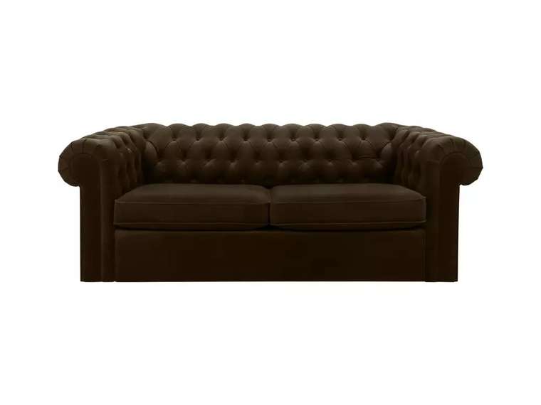 Диван Chesterfield темно-коричневого цвета 