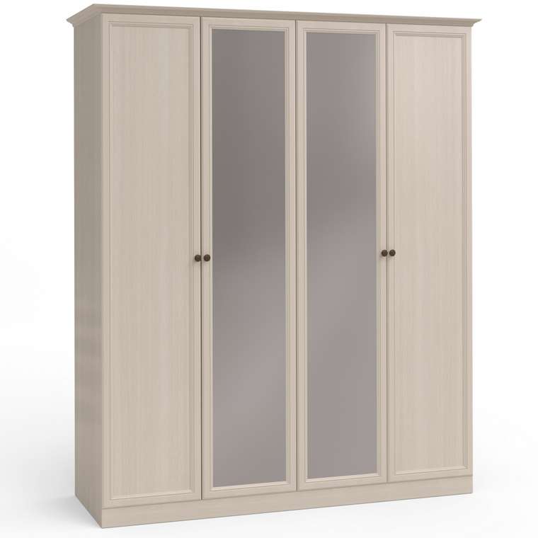 Шкаф четырехстворчатый Camilla бежевого цвета с зеркалами