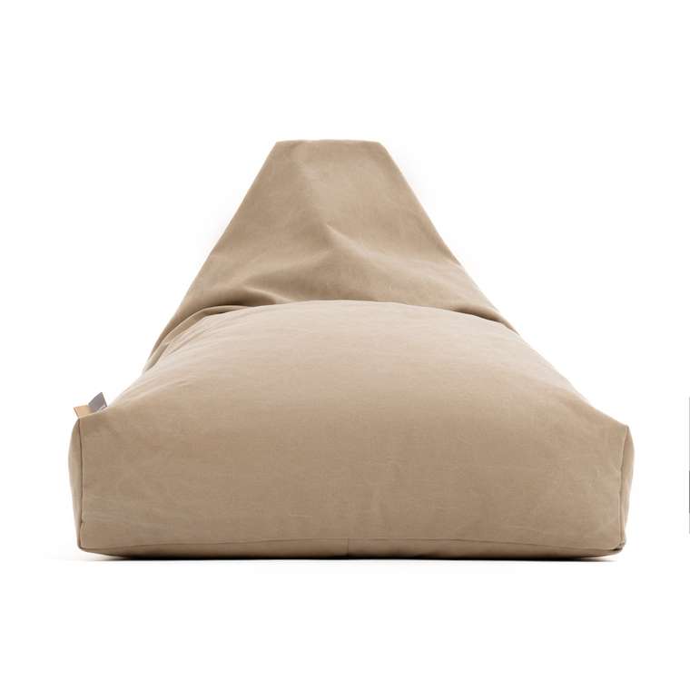 Кресло-мешок XL из натурального хлопка серо-коричневого цвета