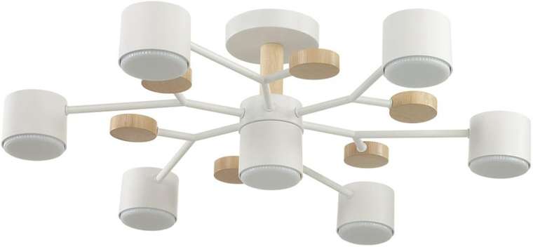 Потолочная люстра на штанге Lumion Rondo 8195/7C белый, металл/дерево/пластик LED GX53 7*9W 220V