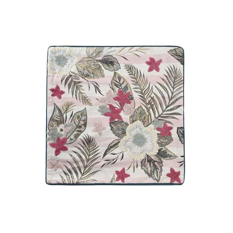 Наволочки Чехол для DKD Home Decor Розовый Зеленый Тропический 50 x 1 x 50 см