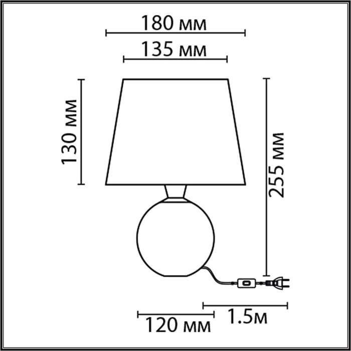 Настольная лампа Lumion Tareka 8214/1T черный, керамика/текстиль Е27 1*60W 220V
