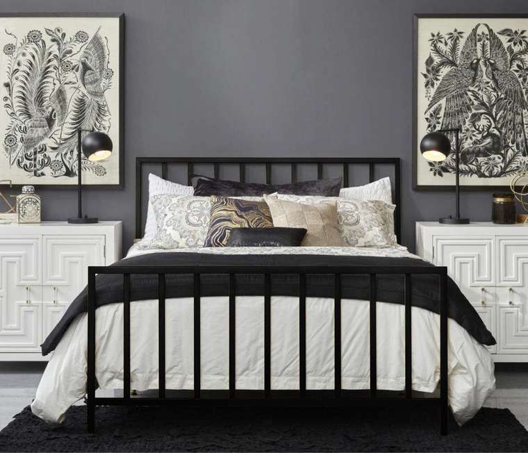 Кровать Сиэттл 160х200 черного цвета