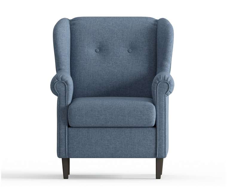 Кресло из рогожки Леон синего цвета