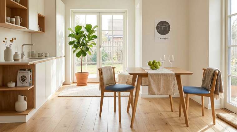 Обеденная группа Сканди 100 сине-бежевого цвета 