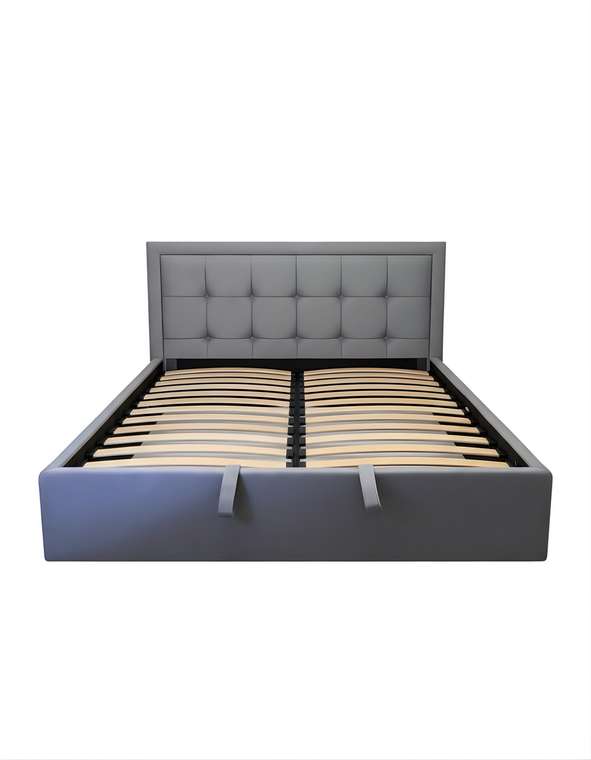 Кровать Rich 200х200 графитового цвета с подъемным механизмом