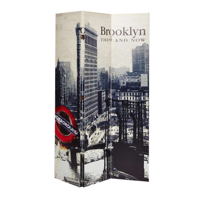Ширма Brooklyn 180х180 бежево-серого цвета