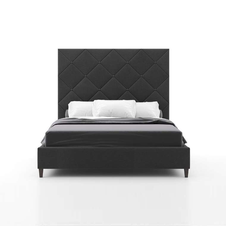 Кровать Dave 200х200 темно-серого цвета