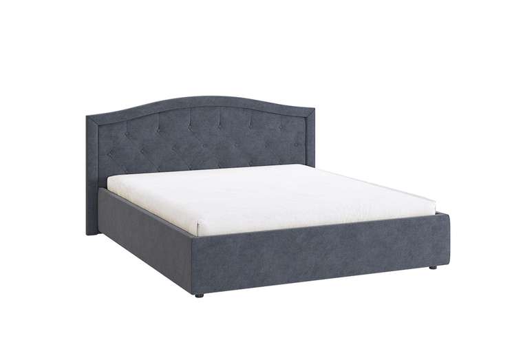 Кровать Верона 2 160х200 темно-синего цвета без подъемного механизма