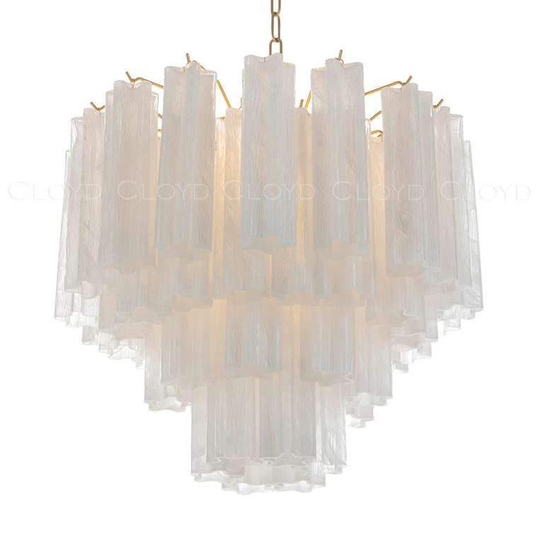 Люстра Cloyd ANNO-B C7 / ?58 см - латунь светл. - стекло белые облака