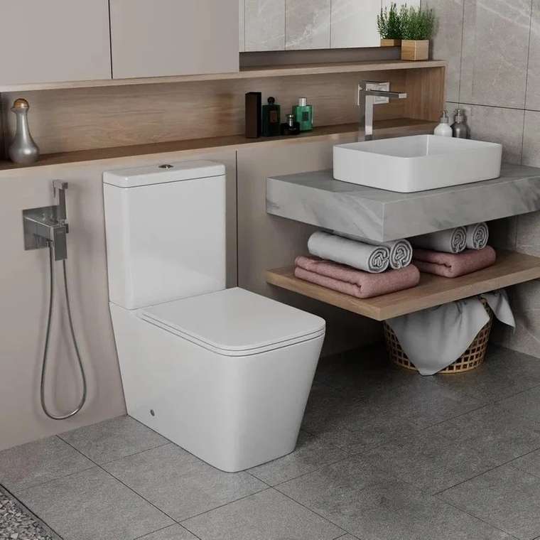 Унитаз-компакт Damp;K Berlin безободковый, с микролифтом напольный