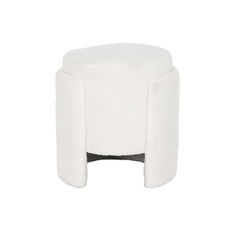 Пуфик подставка для ног Белый полиэстер Деревянный MDF Scandi 40 x 40 x 43 cm