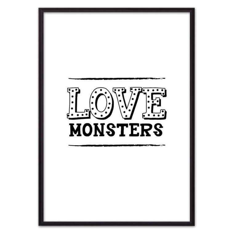 Постер в рамке Love monsters 21х30 см