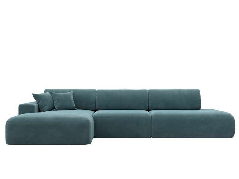 Угловой диван-кровать Лига 036 Модерн Лонг темно-бирюзового цвета левый угол