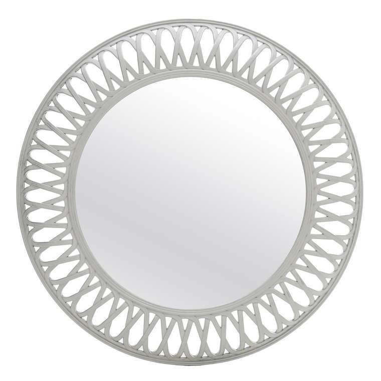 Зеркало настенное бело-серого цвета