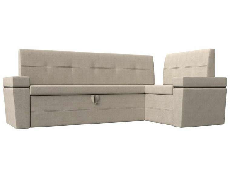 Угловой диван-кровать Деметра бежевого цвета правый угол