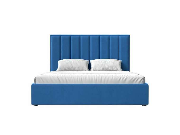 Кровать Афродита 160х200 с подъемным механизмом голубого цвета