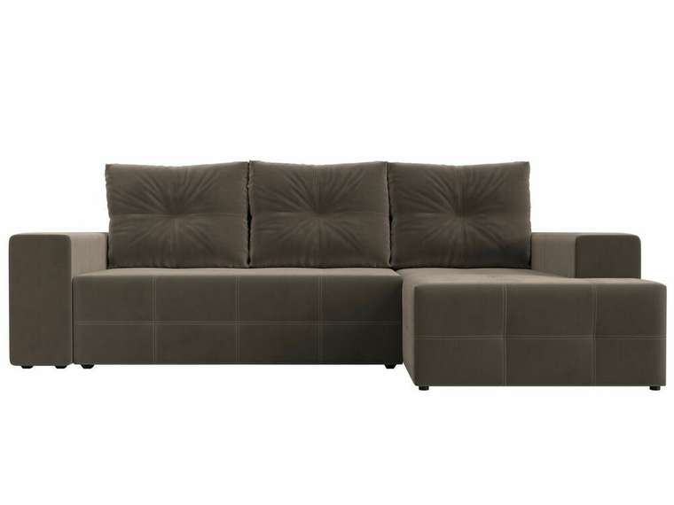 Угловой диван-кровать Перри коричневого цвета правый угол