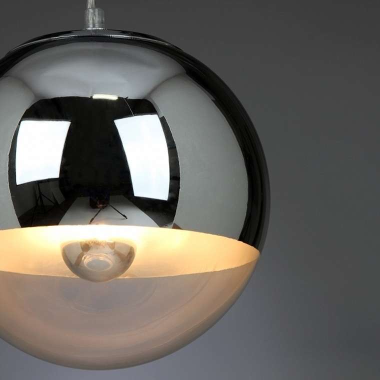 Подвесной светильник Mirror Ball из прозрачного стекла и наполовину из стали