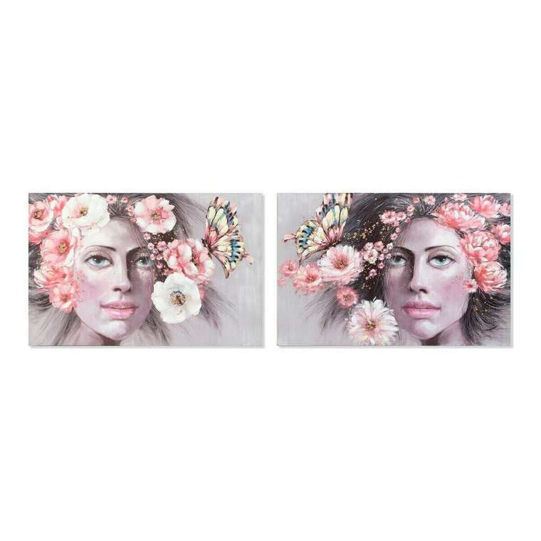 Картина Girl Цветы 120 x 3 x 80 cm современный (2 штук)
