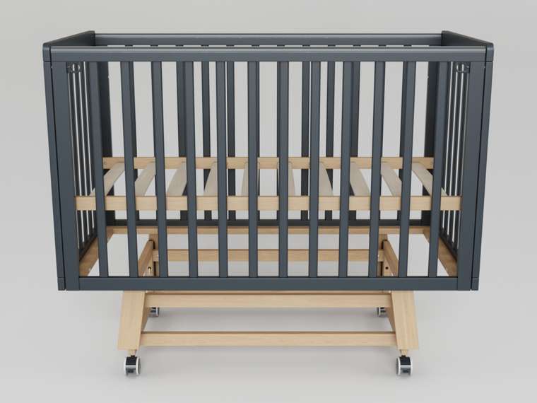 Кроватка для новорожденного Anniken 60х120 темно-серого цвета