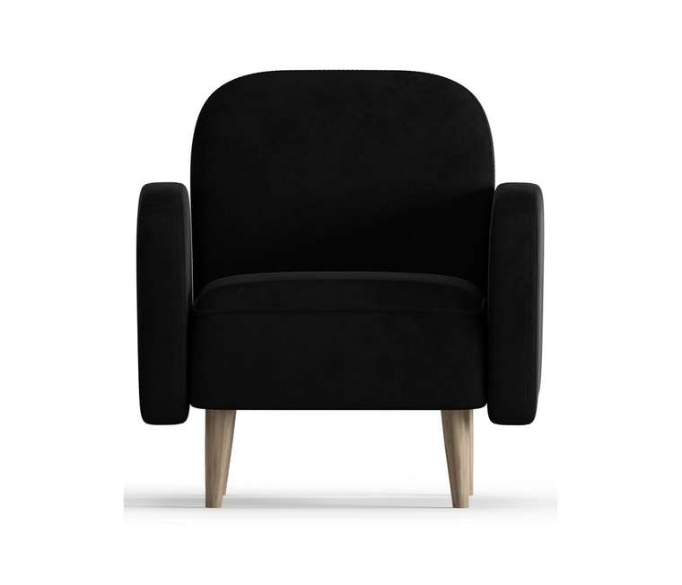 Кресло из велюра Бризби черного цвета