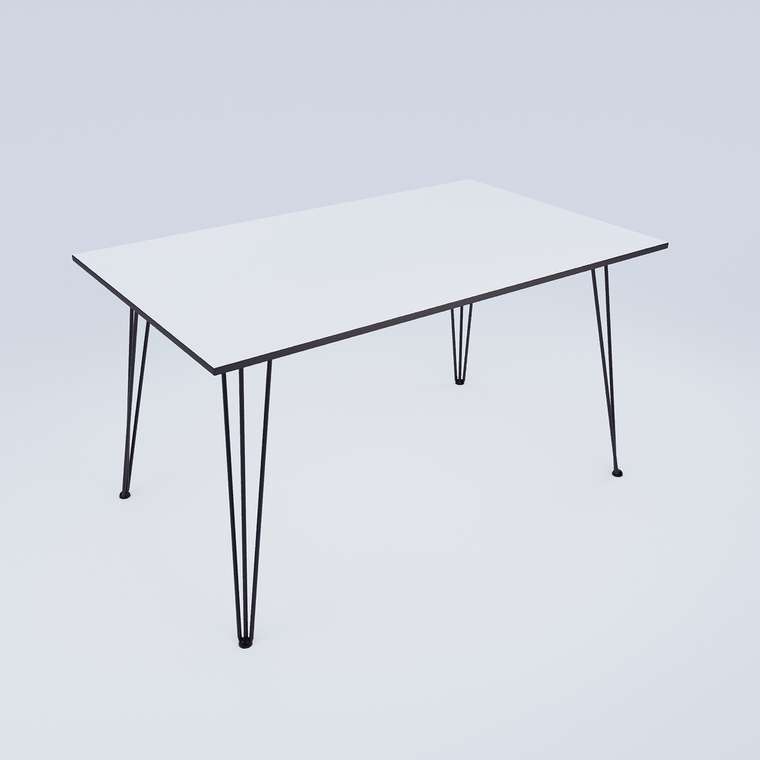 Обеденный стол 110 М белого цвета с серой кромкой