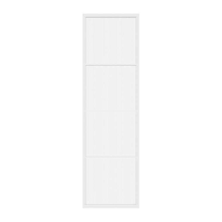 Металлическая перегородка Zonique 80х240 белого цвета с бесцветным стеклом