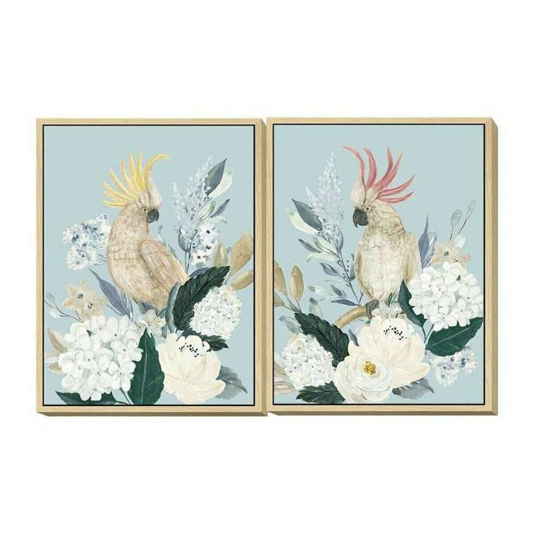 Картина 60 x 4 x 80 cm Цветы Тропический (2 штук)