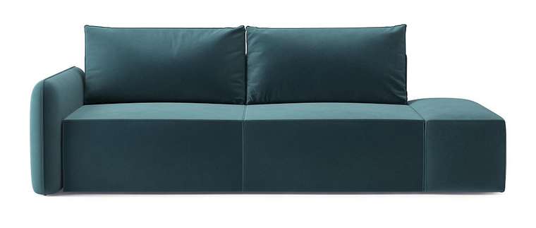 Диван-кровать Портленд зеленого цвета с банкеткой правой