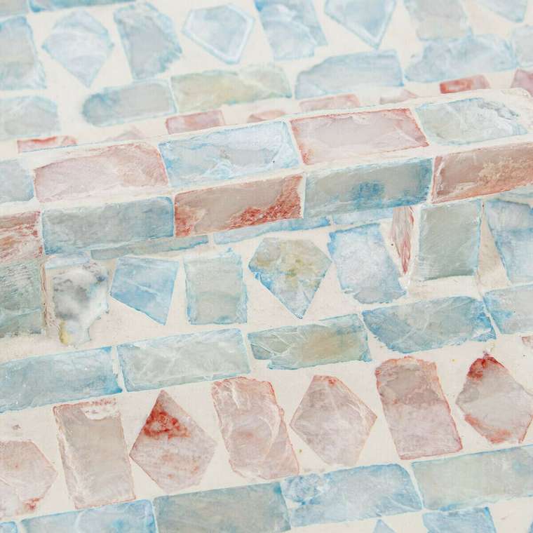 Шкатулка Разноцветный ротанг Перламутр 16 x 7 x 16 cm