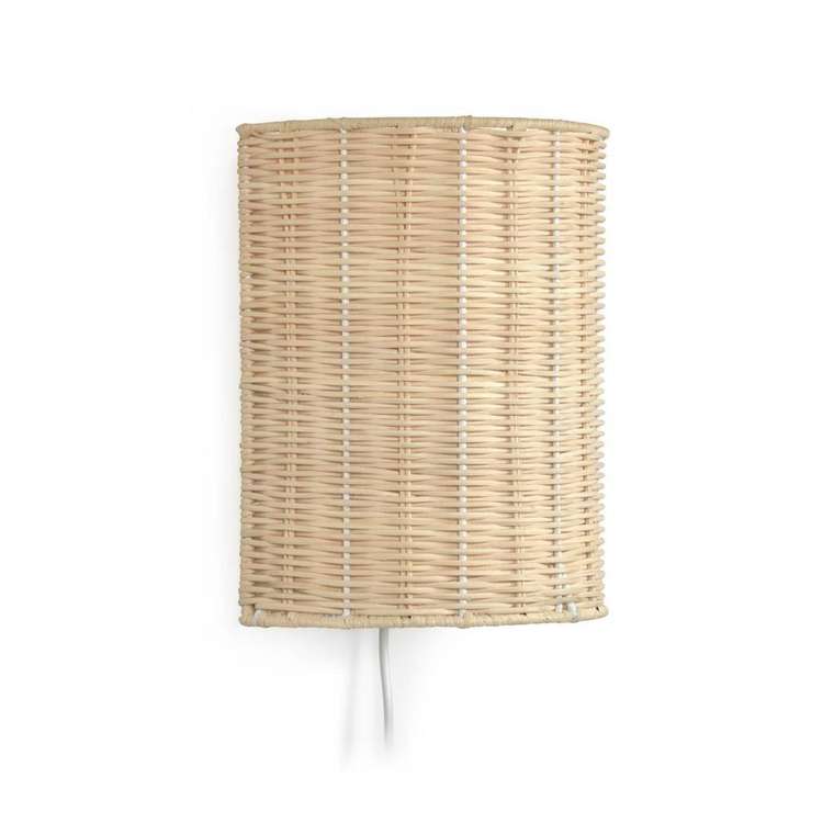 Kimjit rattan wall sconce with natural finish