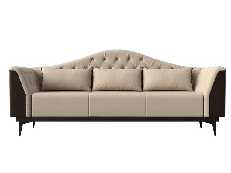 Прямой диван-кровать Флорида бежевого цвета (экокожа)