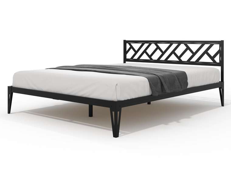 Кровать КМД 47 Айрис 160х200 черного цвета без подъемного механизма