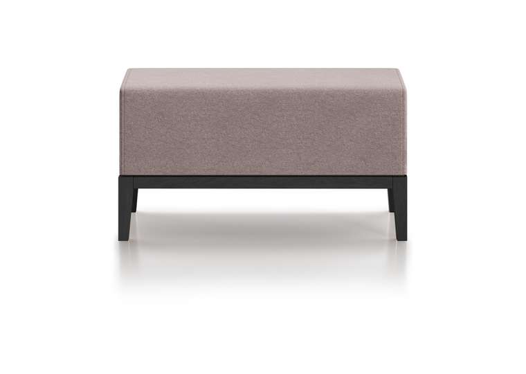 Банкетка Fjord 80 пыльно-розового цвета с черным основанием 