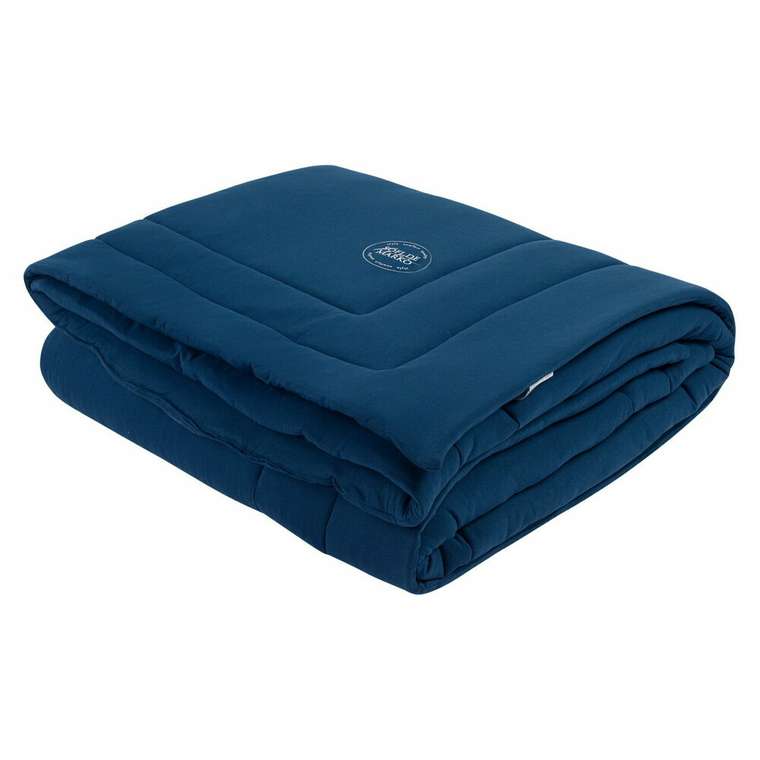 Трикотажное одеяло Роланд 220х235 синего цвета