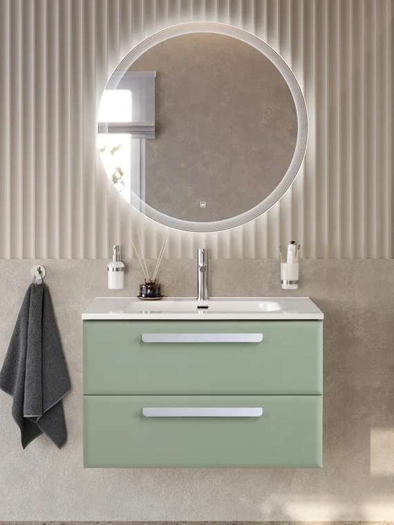 Мебель для ванной комнаты Eco-Cer-N 80 зеленого цвета