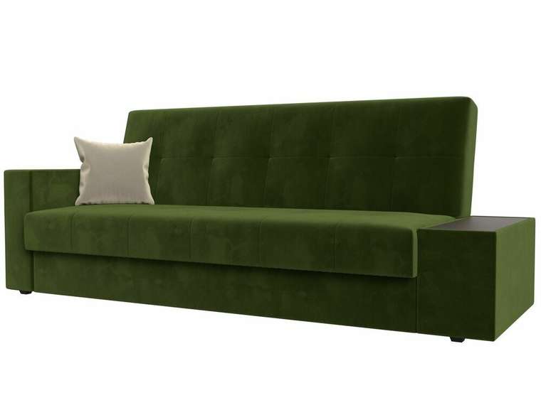 Диван-кровать Лига 020 зеленого цвета со столиком справа 