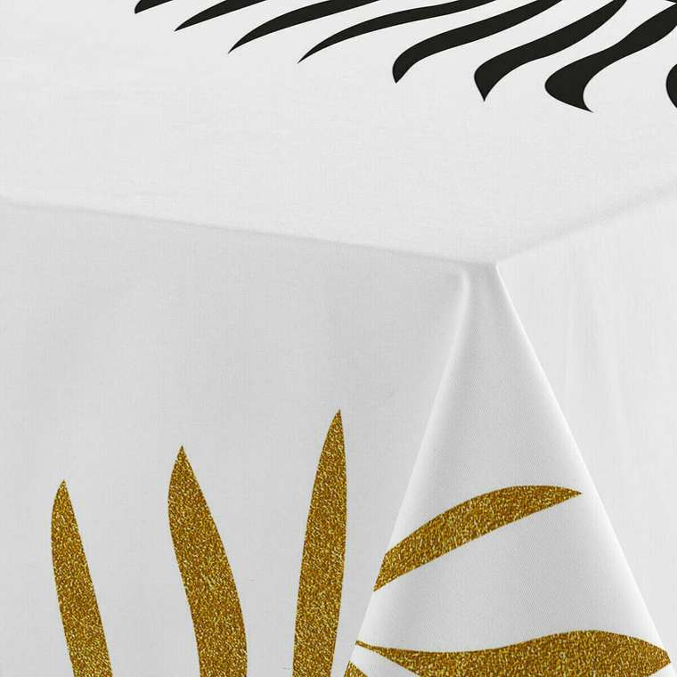Скатерть Blanc Foliage 145x250 белого цвета