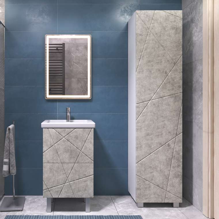 Шкаф-пенал Geometry серого цвета