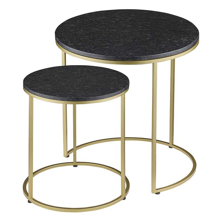 Набор из двух кофейных столиков Hans черно-золотого цвета